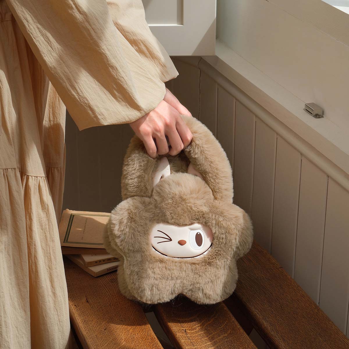 POP MART THE MONSTERS Labubu Plush Flower Bag (Brown)