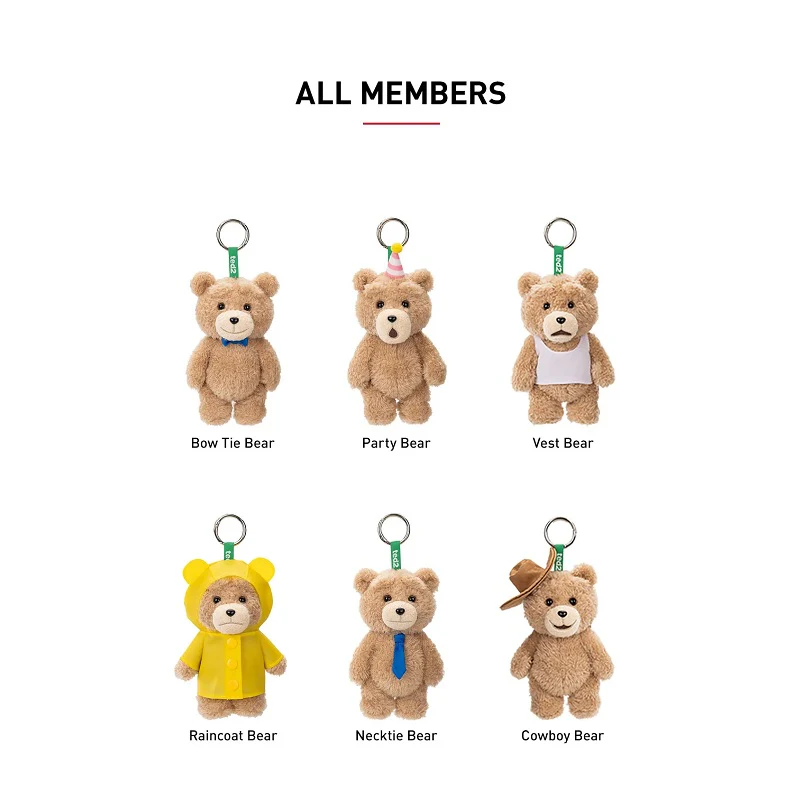 POP MART ted 2 Teddy Bear Action Plush Pendant 1 Blind Box
