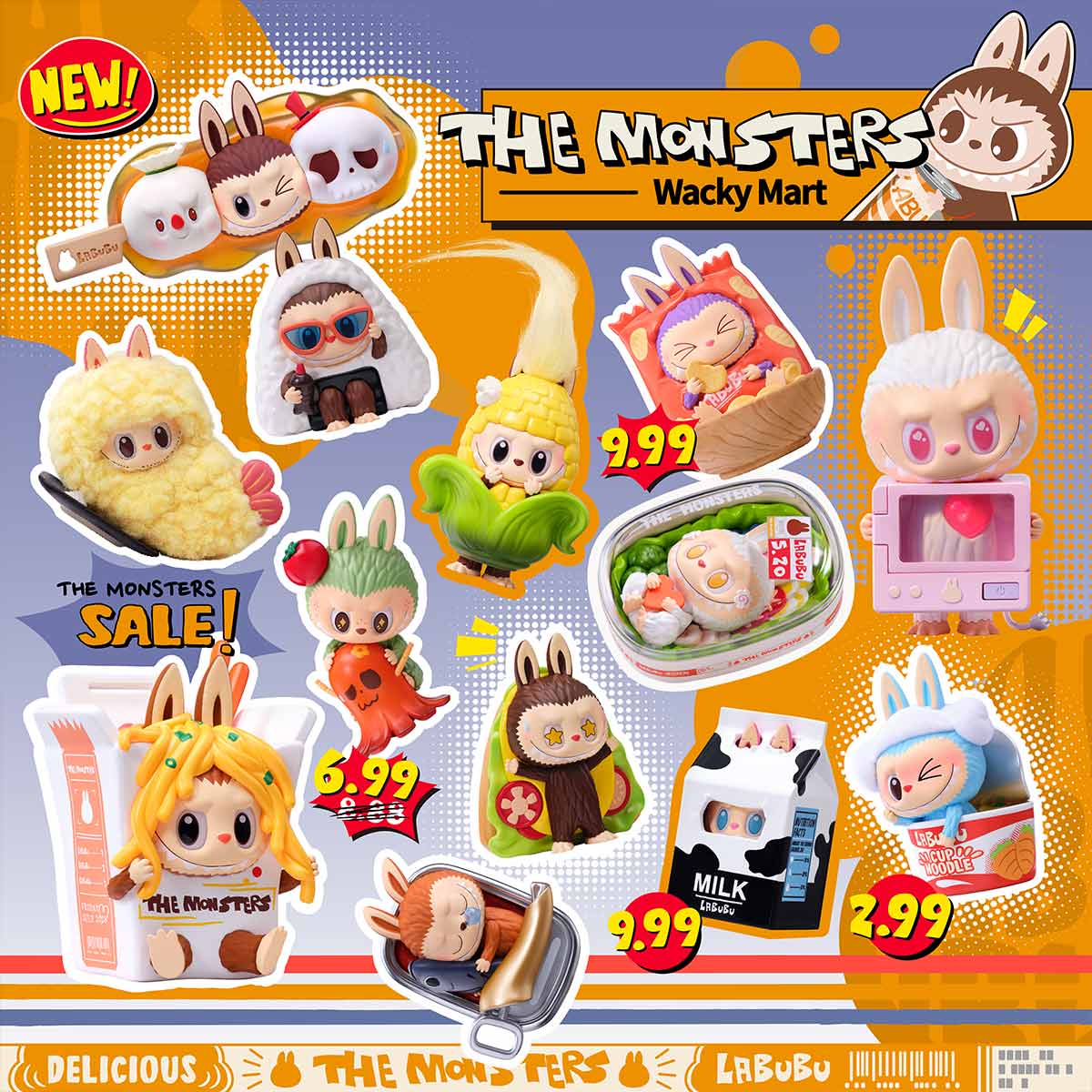 POP MART THE MONSTERS Labubu Wacky Mart Series Figures 1 Blind Box