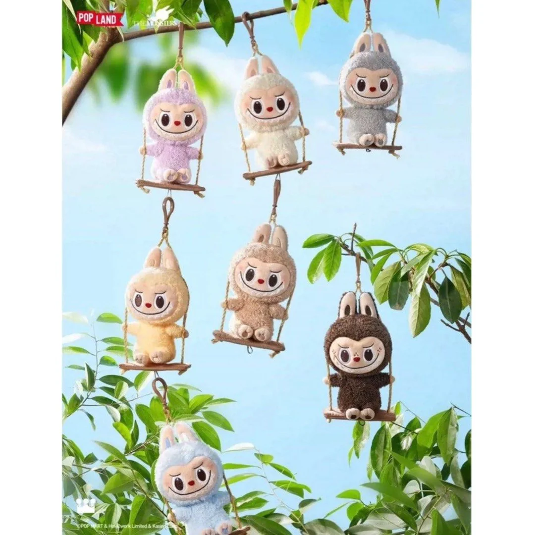 POP MART THE MONSTERS Labubu - Timber Workshop Playing on the Swing Plush Pendant 1 Blind Box