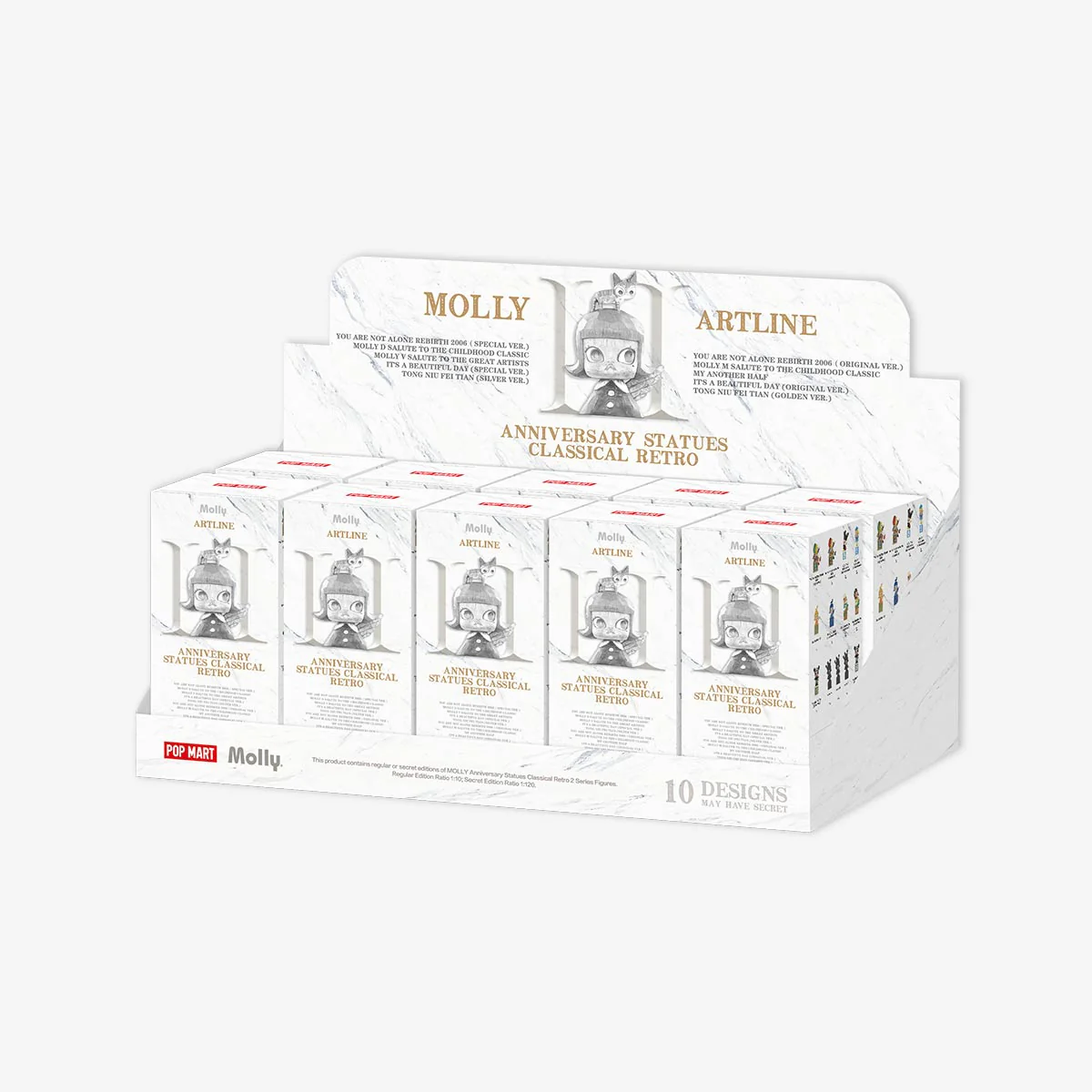 POP MART MOLLY Anniversary Statues Classical Retro 2 Series Figures 1 Blind Box