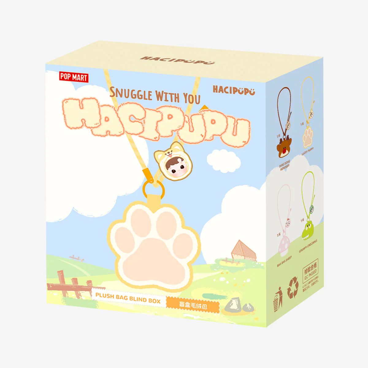 POP MART HACIPUPU Snuggle With You Series-Plush Bag 1 Sealed Case