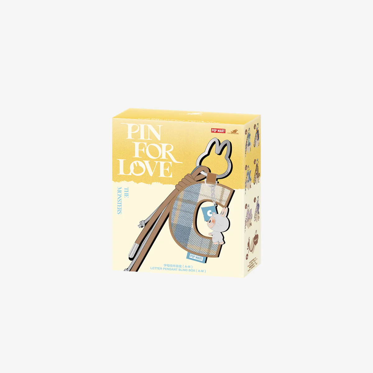 POP MART THE MONSTERS Labubu Pin for Love Series- Letter Pendant (A-M) 1 Sealed Case