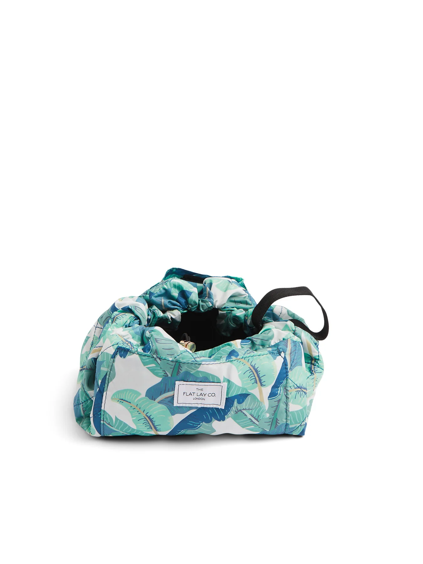 Open Flat Makeup Bag In Tropical Leaves