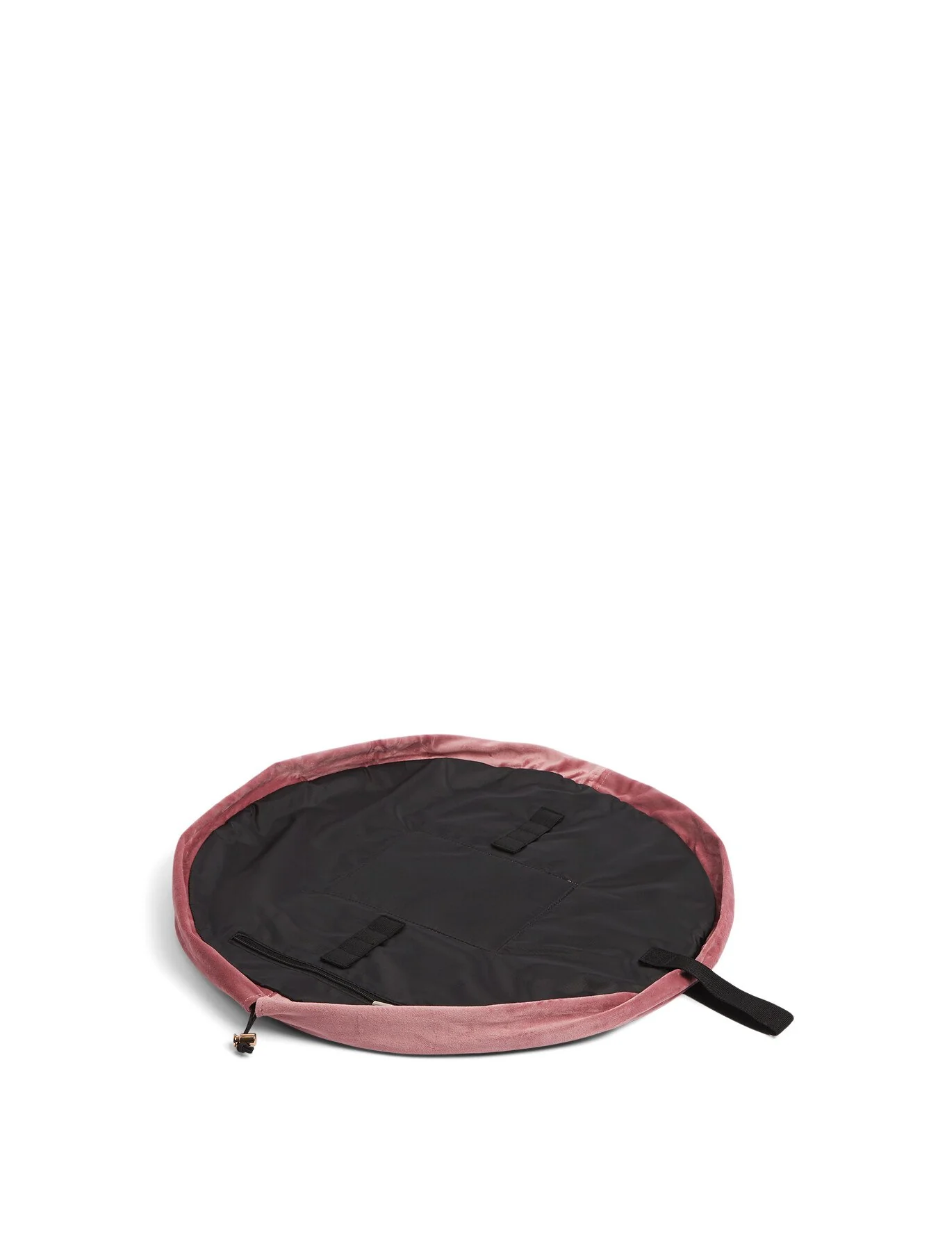 Open Flat Makeup Bag In Pink Velvet