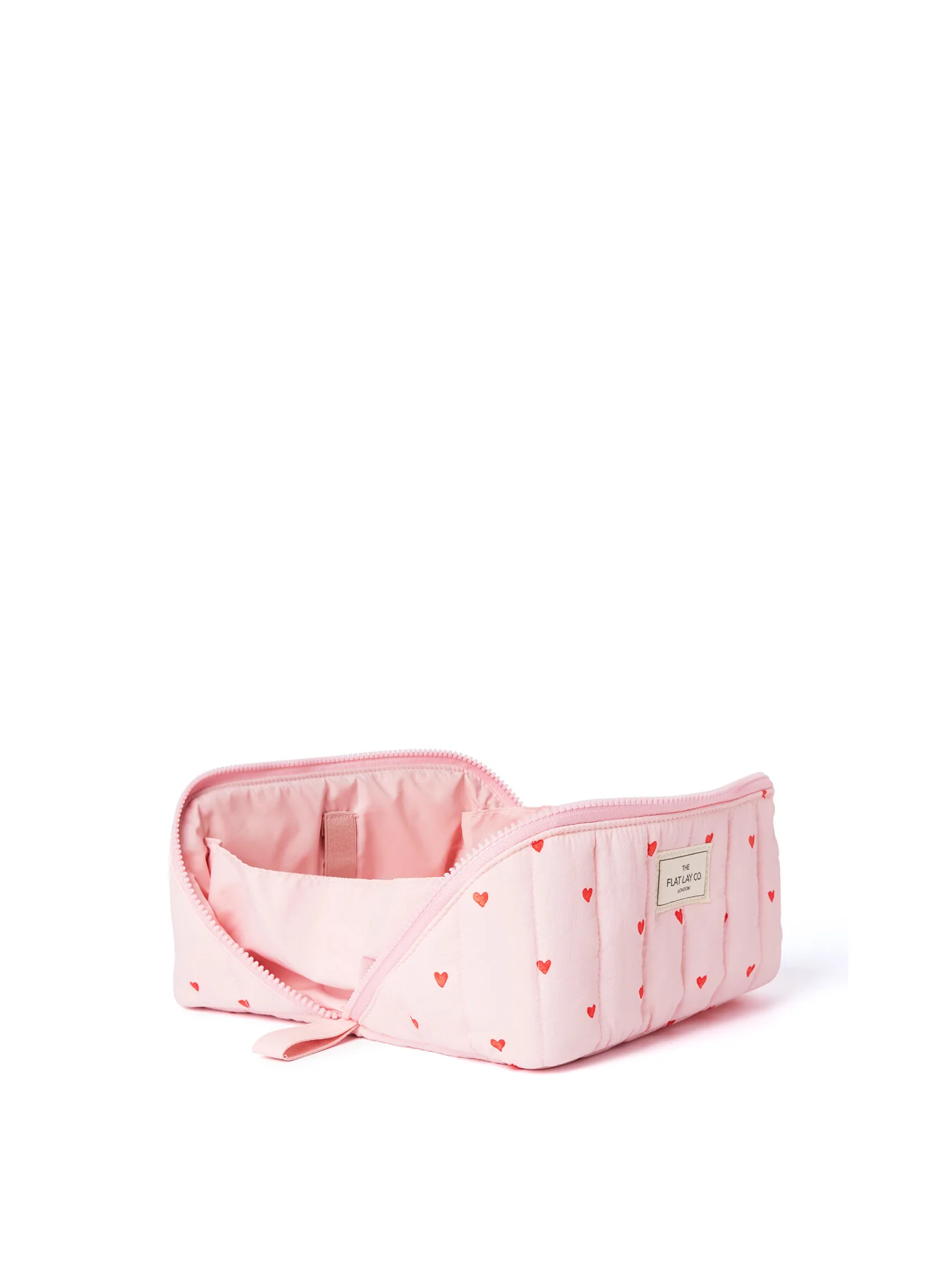 Marshmallow Flat Lay Makeup Box Bag - Sweet Pink Hearts