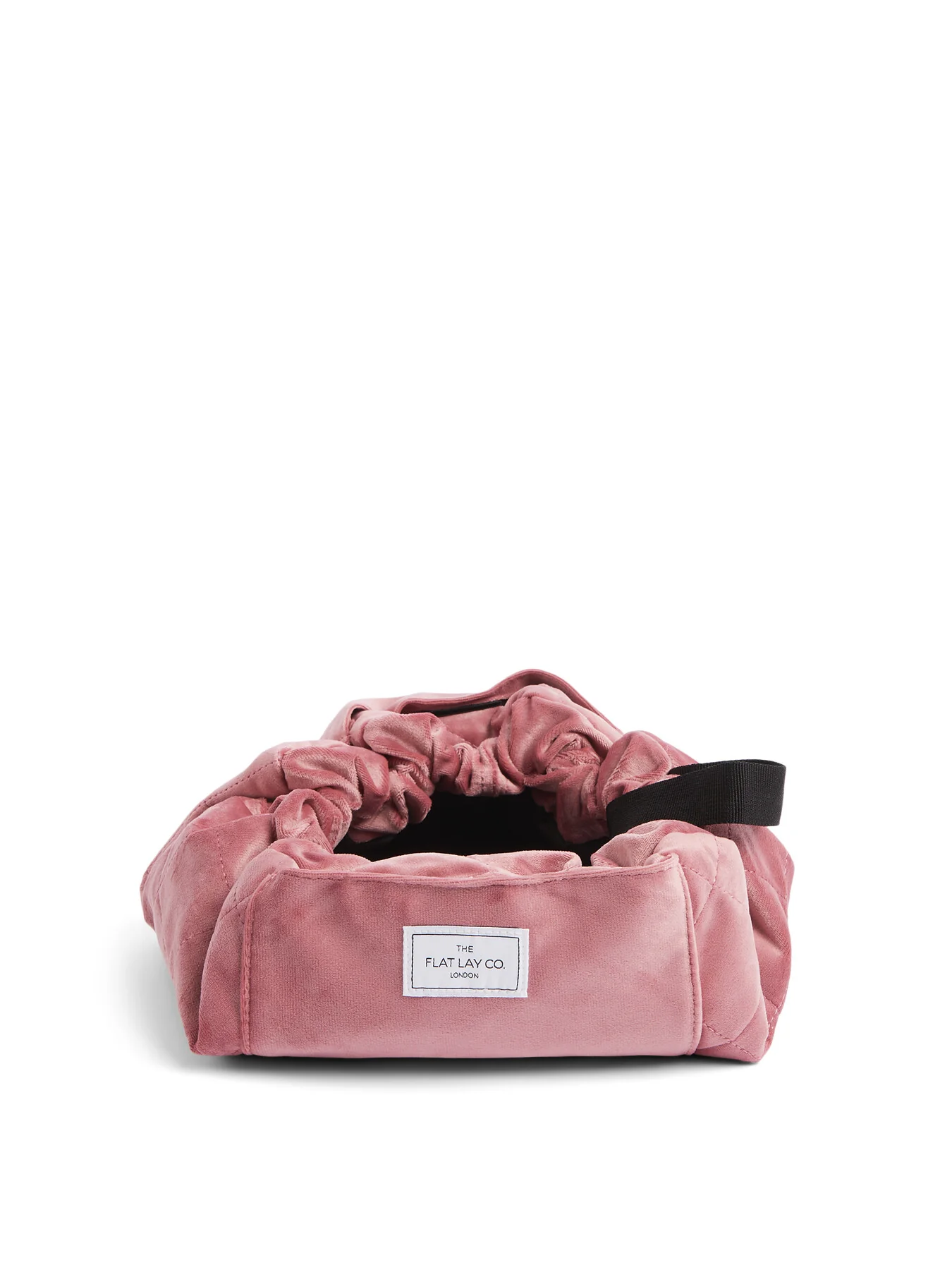 Open Flat Makeup Bag In Pink Velvet