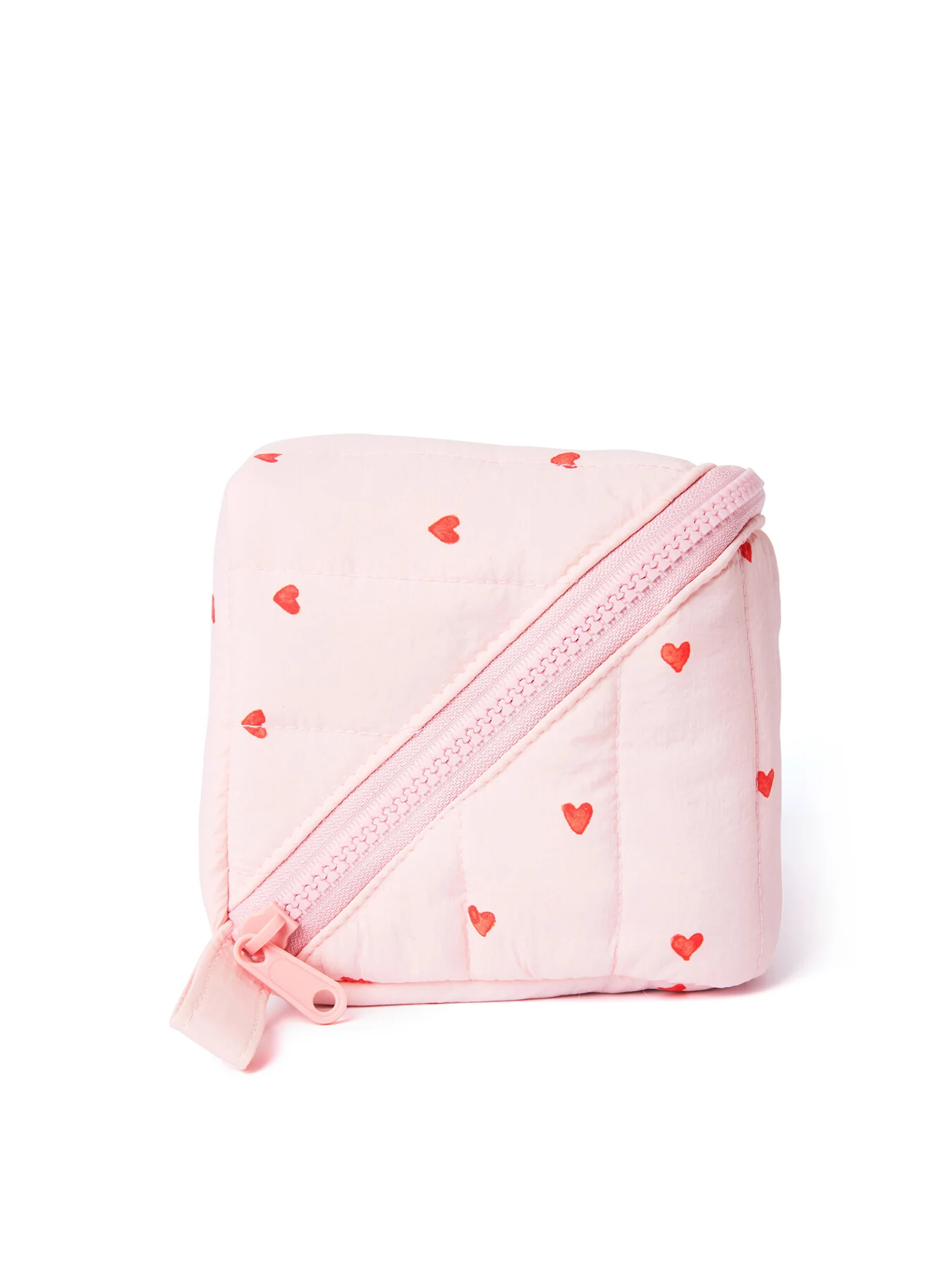 Marshmallow Flat Lay Makeup Box Bag - Sweet Pink Hearts