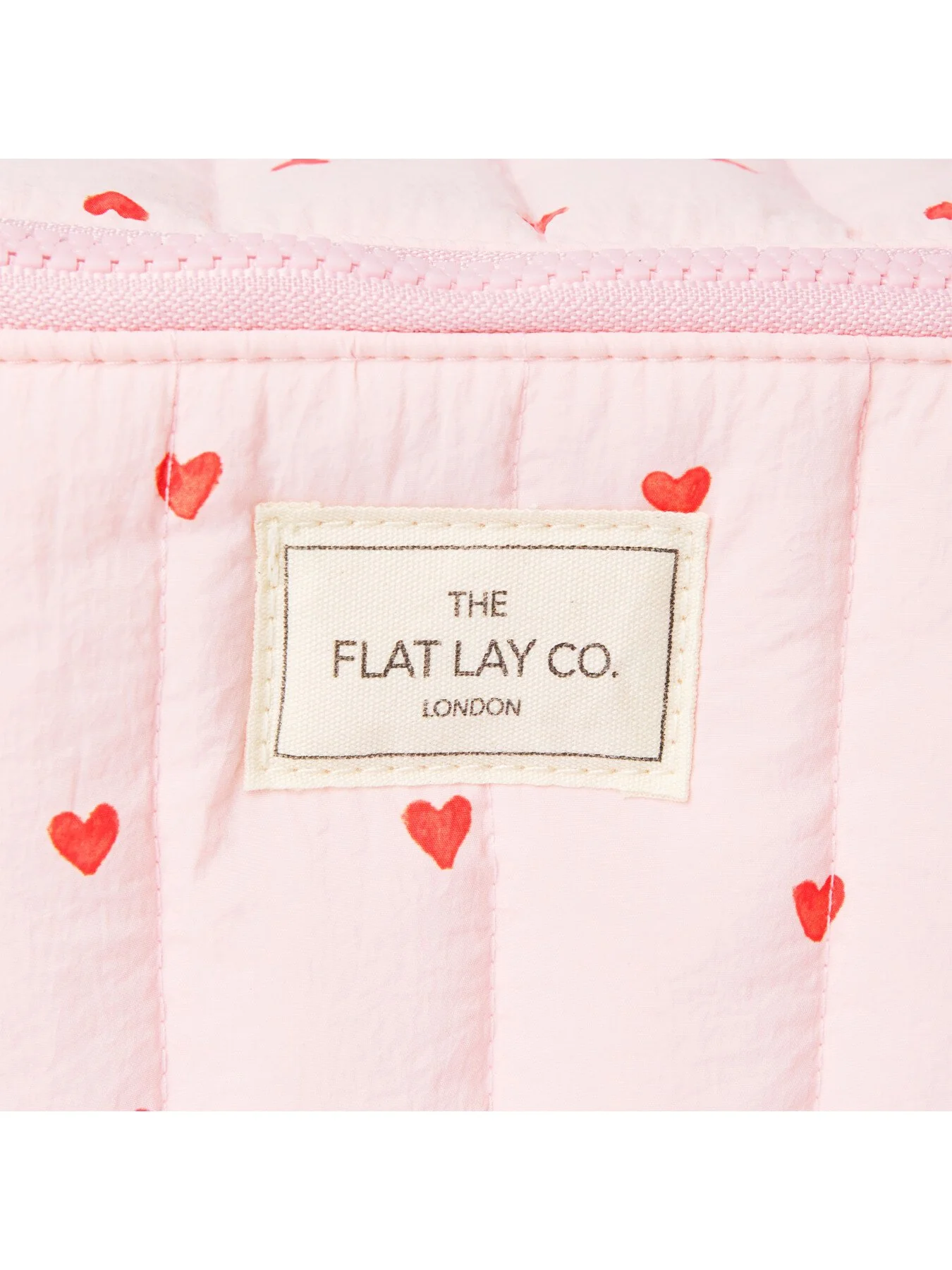 Marshmallow Flat Lay Makeup Box Bag - Sweet Pink Hearts