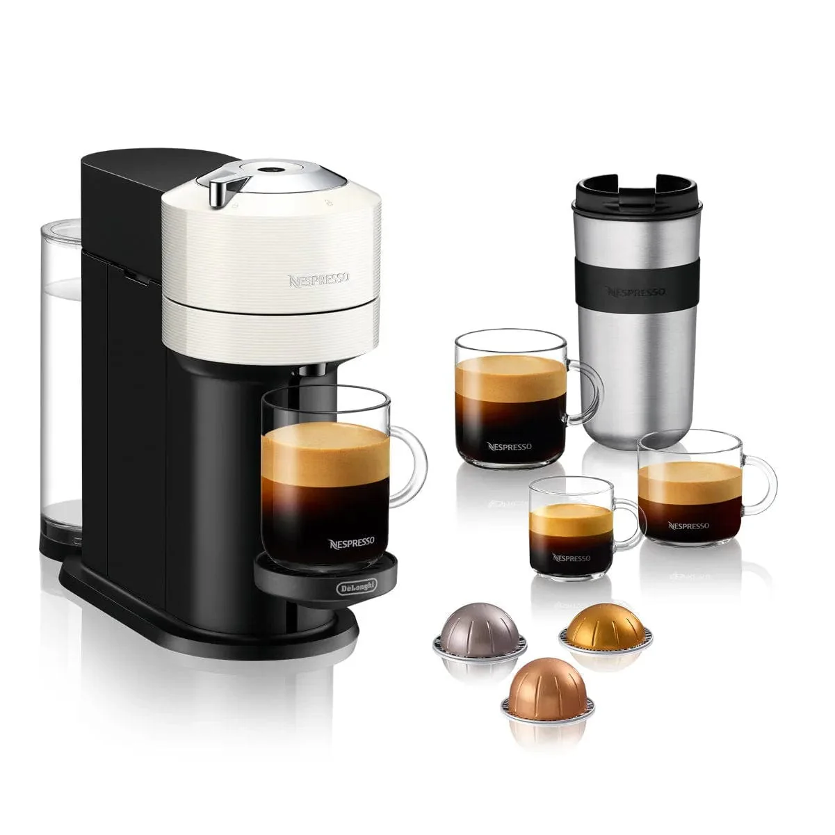 Nespresso Vertuo Next Coffee and Espresso Machine with Aeroccino by De'Longhi ENV120WAE (White)
