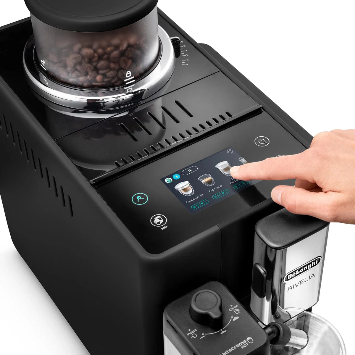 DeLonghi Rivelia Super Automatic Espresso Machine EXAM44055B (Onyx Black)
