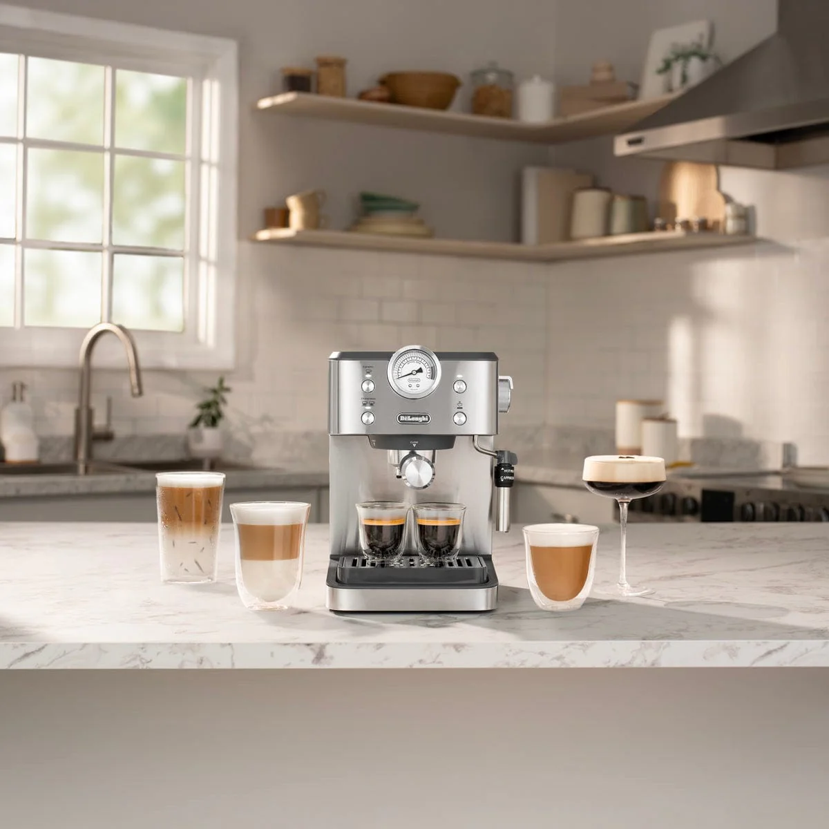 DeLonghi Linea Classic Espresso Machine EM450M (Stainless Steel)