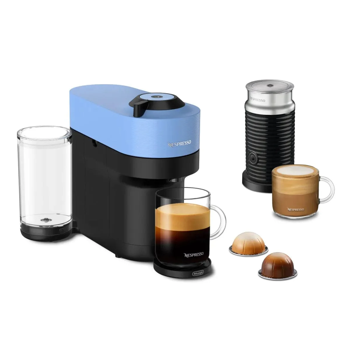 Nespresso Vertuo Pop+ Coffee and Espresso Machine with Aeroccino by De'Longhi ENV92AAE (Pacific Blue)