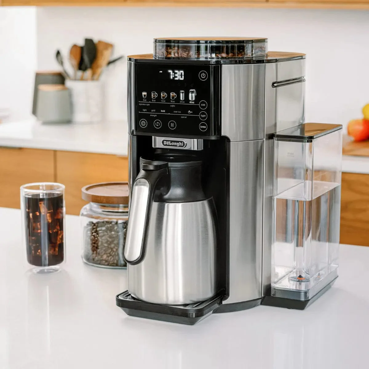 DeLonghi TrueBrew Fully Automatic Drip Coffee Machine CAM51035M (Stainless Steel with Thermal Carafe)