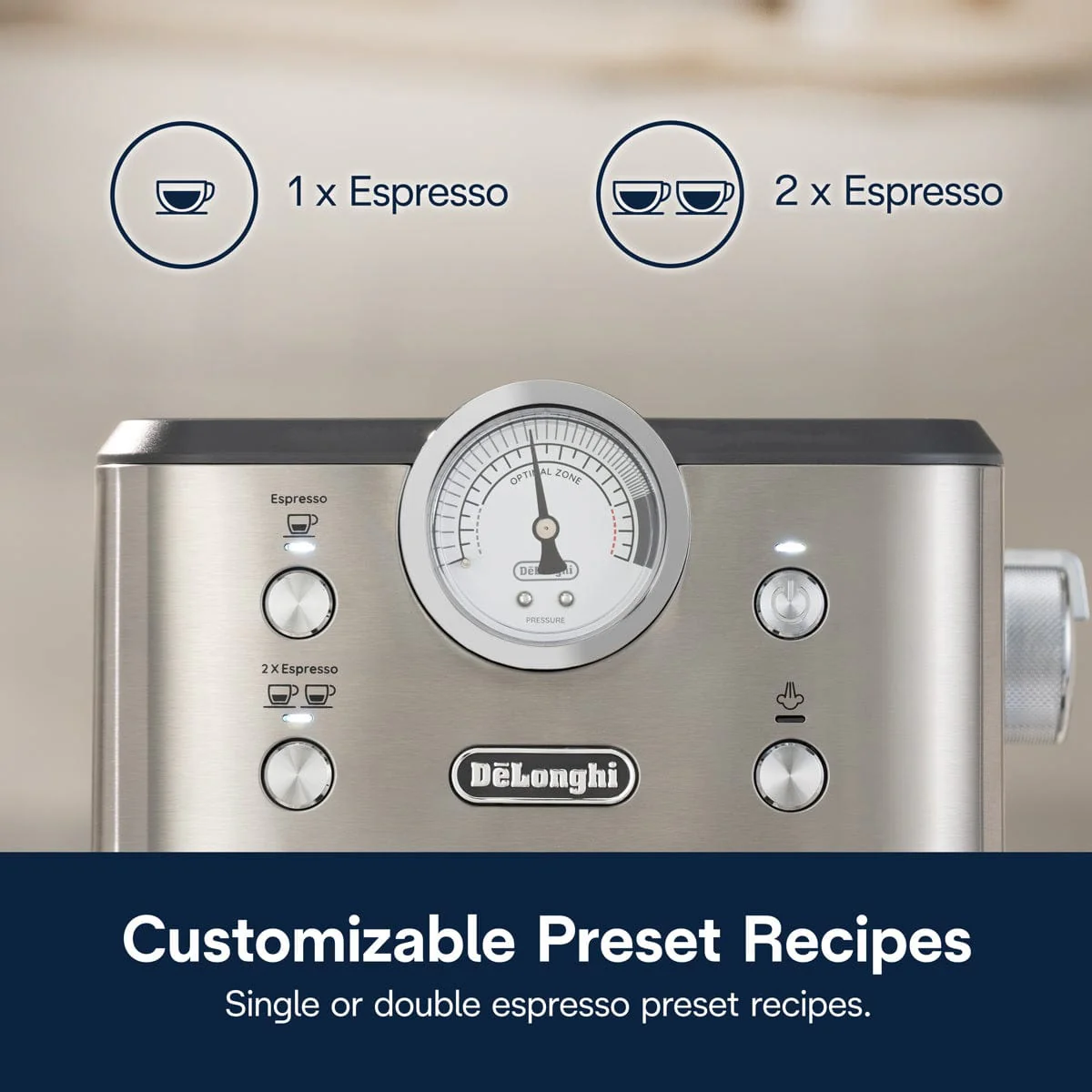 DeLonghi Linea Classic Espresso Machine EM450M (Stainless Steel)