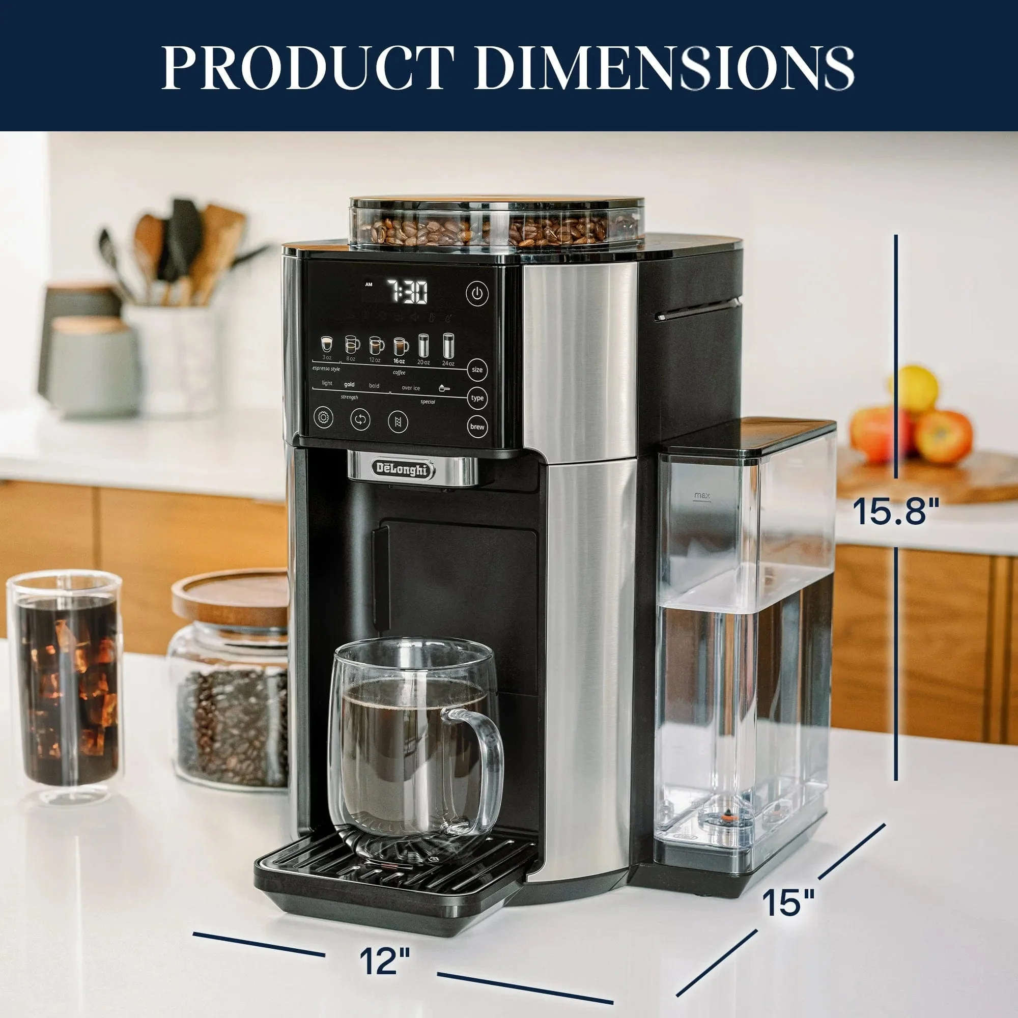 DeLonghi TrueBrew Fully Automatic Drip Coffee Machine CAM51025MB (Stainless Steel)