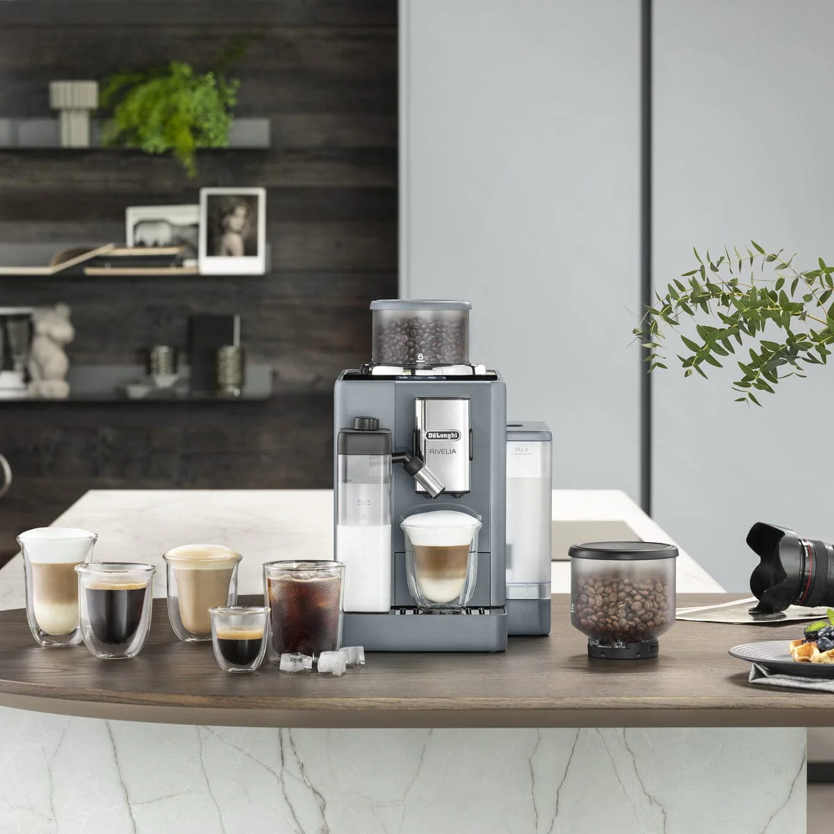 DeLonghi Rivelia Super Automatic Espresso Machine EXAM44055G (Pebble Grey)