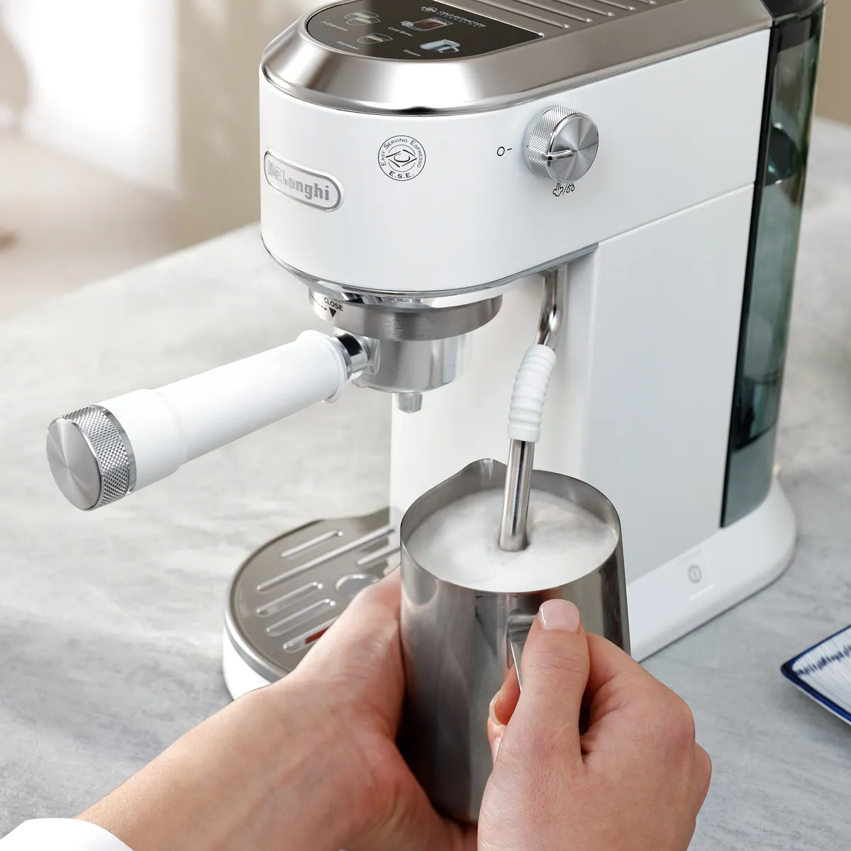 DeLonghi Dedica Duo Espresso Machine with Cold Brew EC890WI (Vanilla)