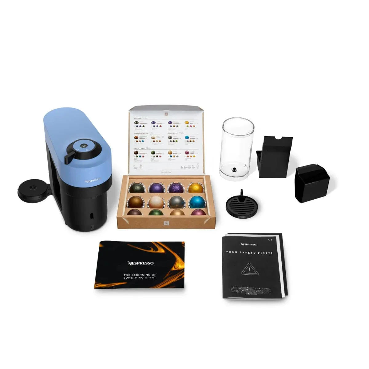 Nespresso Vertuo Pop+ Coffee and Espresso Machine with Aeroccino by De'Longhi ENV92AAE (Pacific Blue)