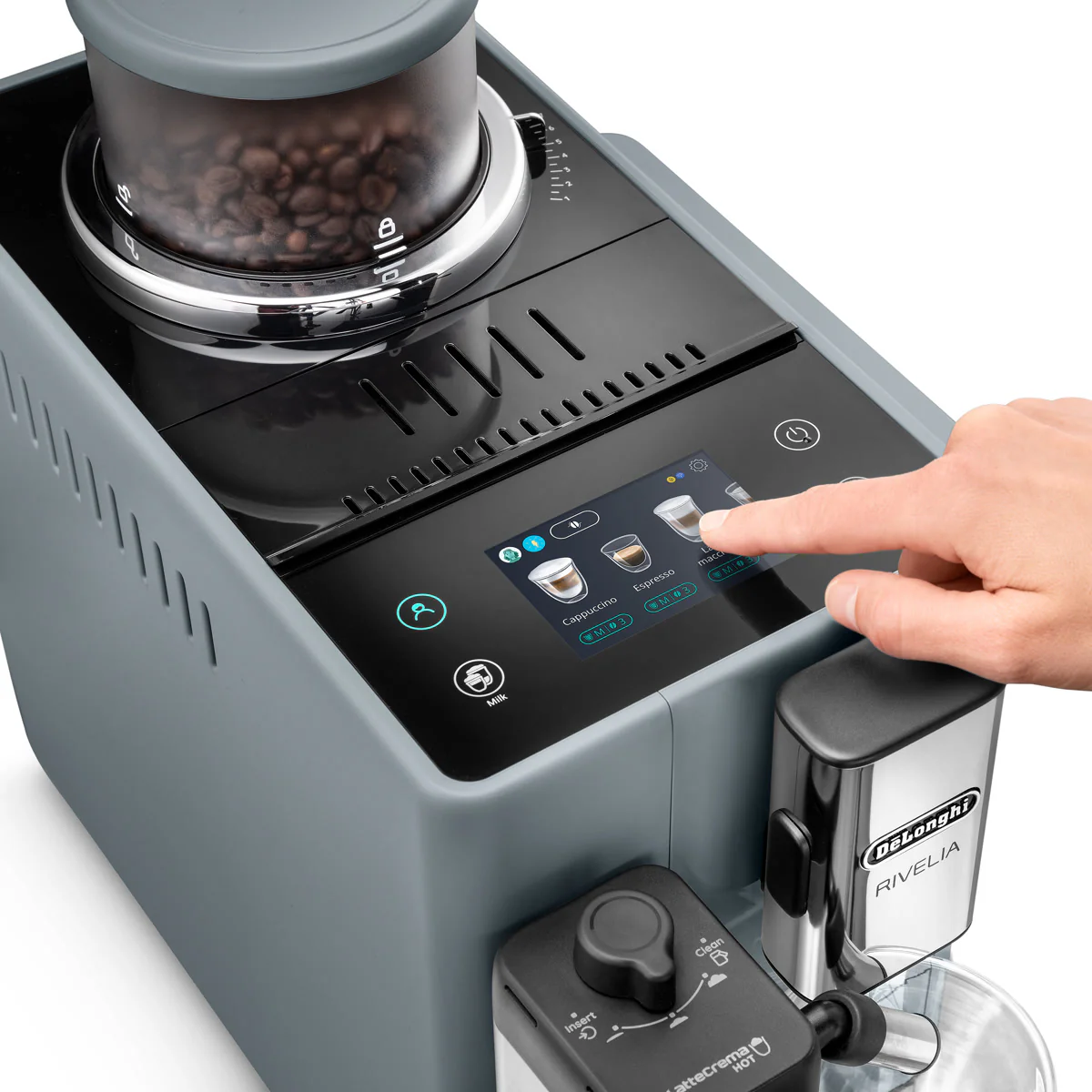 DeLonghi Rivelia Super Automatic Espresso Machine EXAM44055G (Pebble Grey)