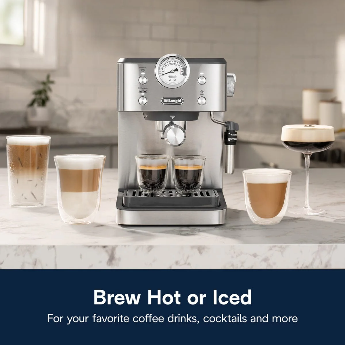 DeLonghi Linea Classic Espresso Machine EM450M (Stainless Steel)