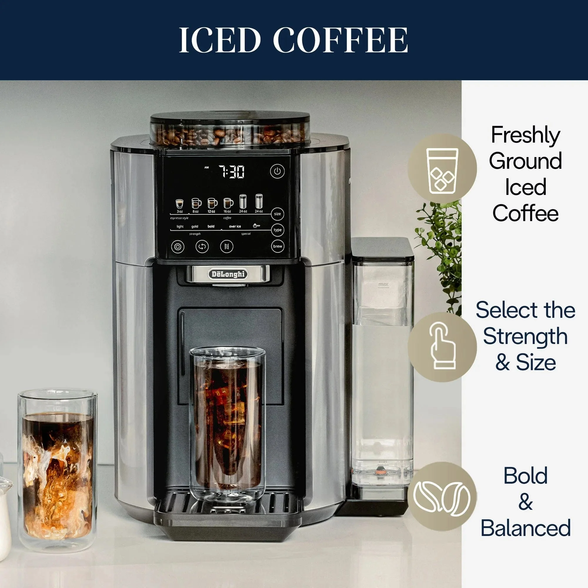 DeLonghi TrueBrew Fully Automatic Drip Coffee Machine CAM51025MB (Stainless Steel)