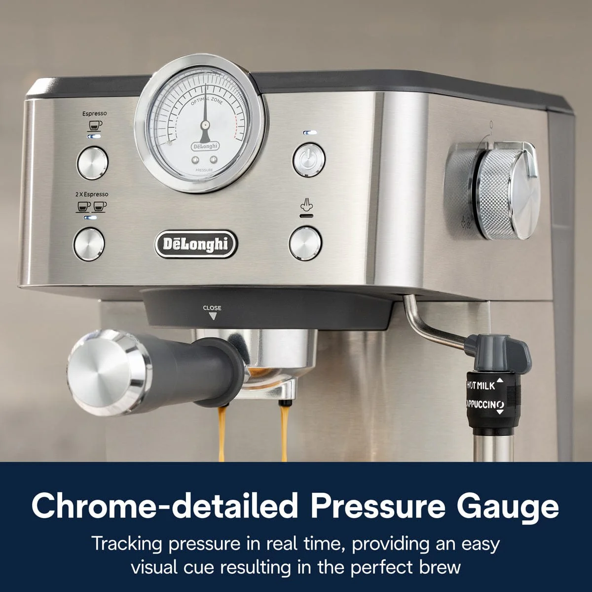 DeLonghi Linea Classic Espresso Machine EM450M (Stainless Steel)