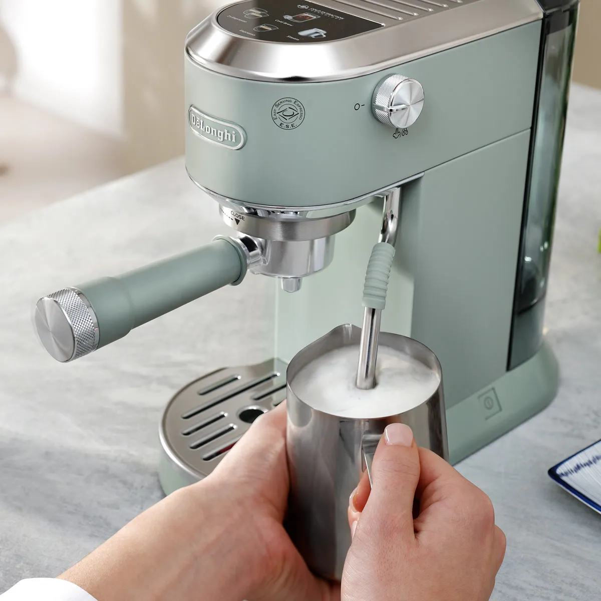 DeLonghi Dedica Duo Espresso Machine with Cold Brew EC890GR (Pistachio)
