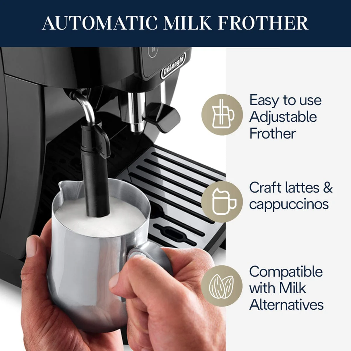 DeLonghi Magnifica Start Super Automatic Espresso Machine ECAM22022B (Black)