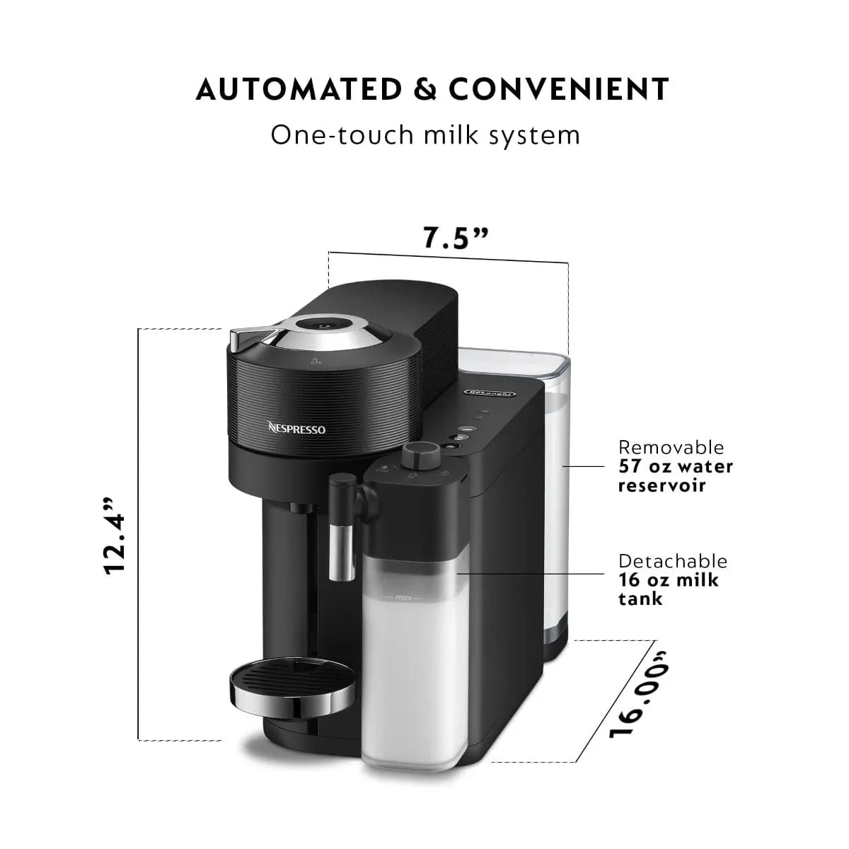 Nespresso Vertuo Lattissima by De'Longhi ENV300B (Matte Black)