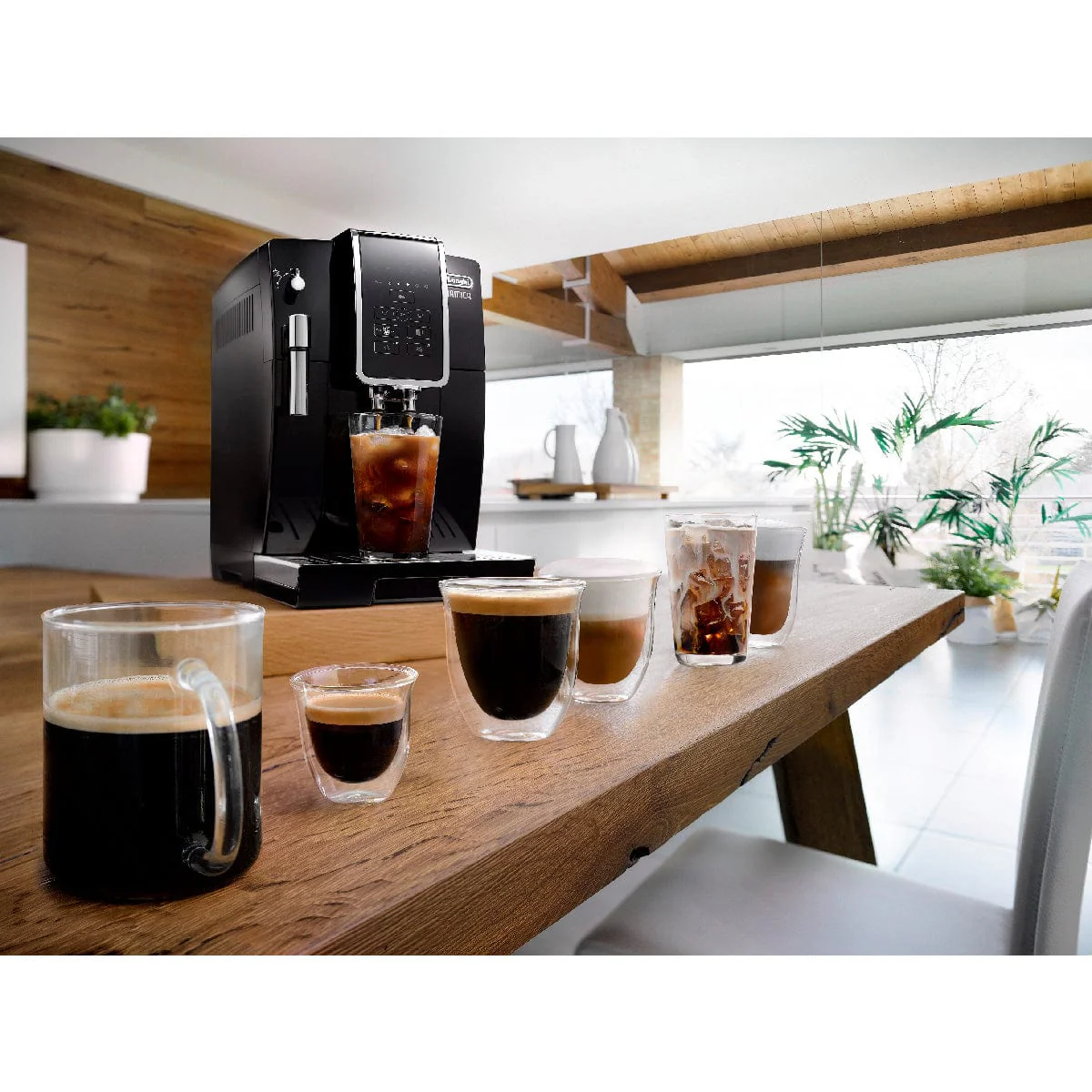 DeLonghi Dinamica Super Automatic Espresso & Coffee Machine ECAM35020B (Black) - REFURBISHED