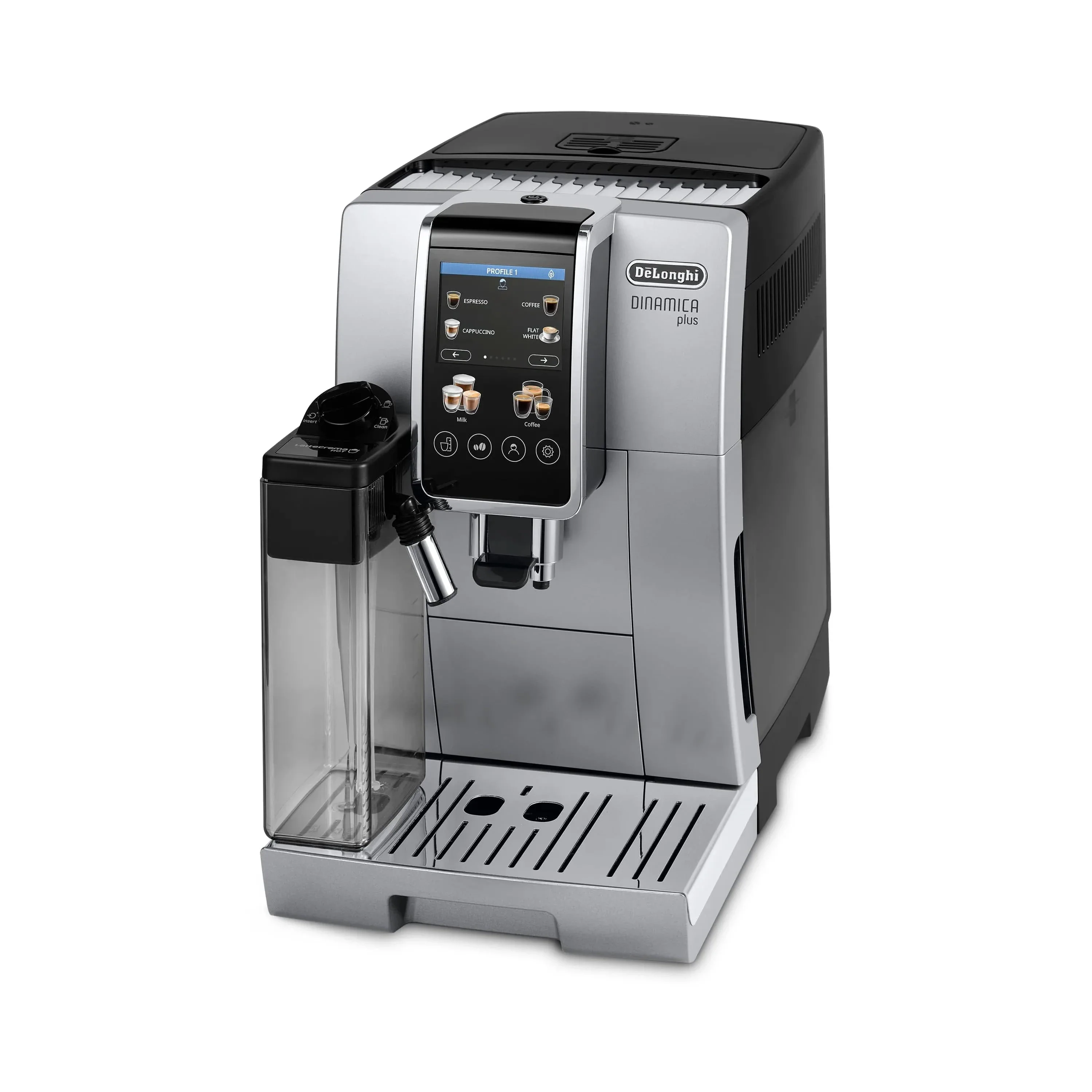 DeLonghi Dinamica Plus Super Automatic Espresso & Coffee Machine ECAM38085SB (Silver)