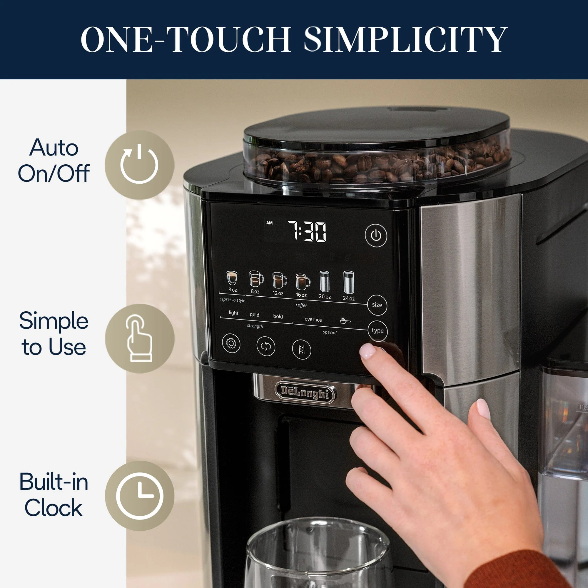 DeLonghi TrueBrew Fully Automatic Drip Coffee Machine CAM51025MB (Stainless Steel)