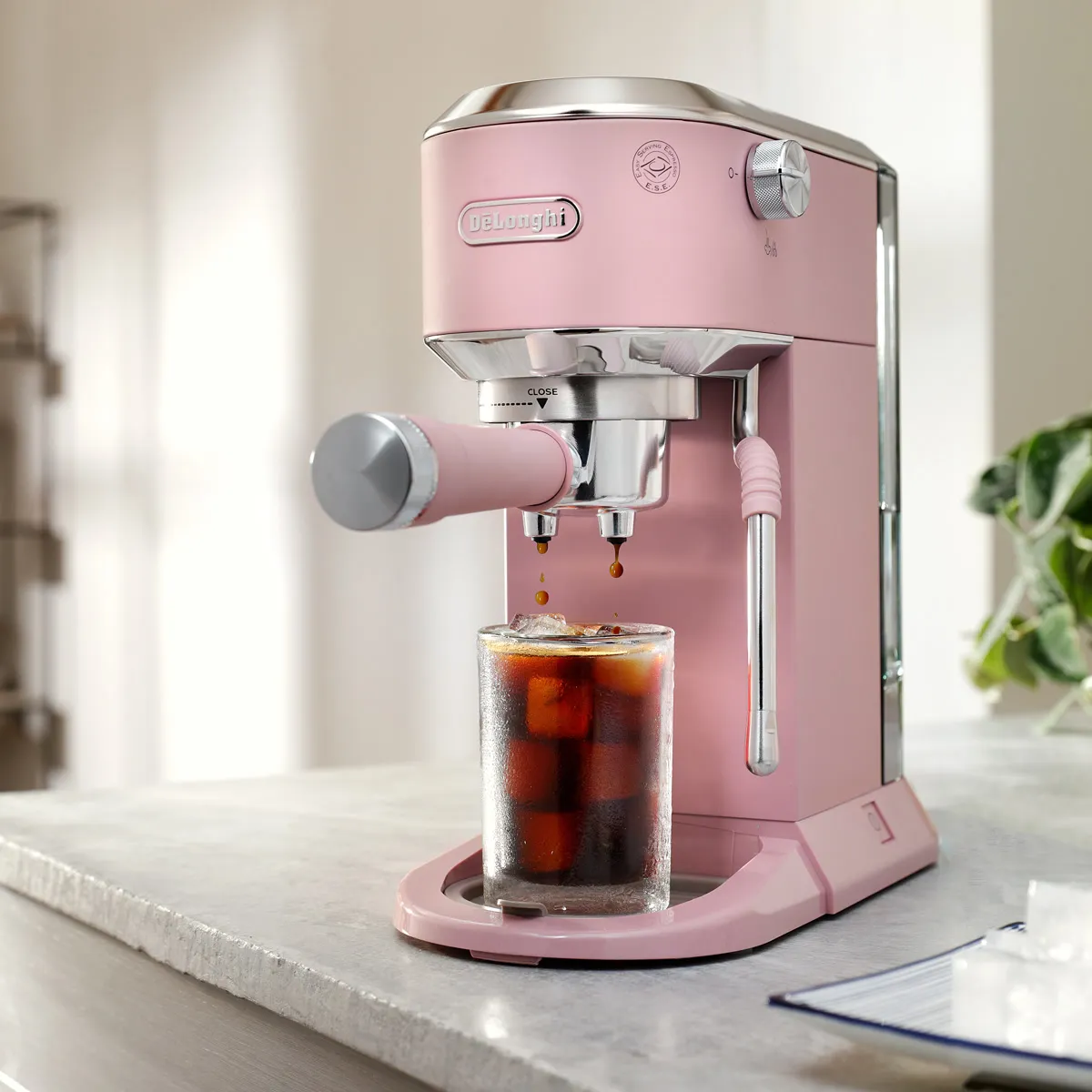 DeLonghi Dedica Duo Espresso Machine with Cold Brew EC890PK (Rosé)
