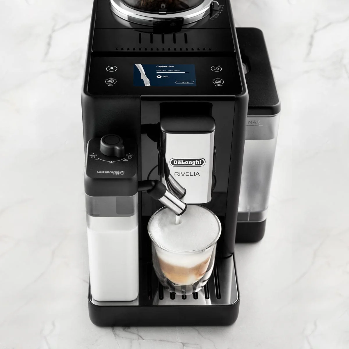 DeLonghi Rivelia Super Automatic Espresso Machine EXAM44055B (Onyx Black)