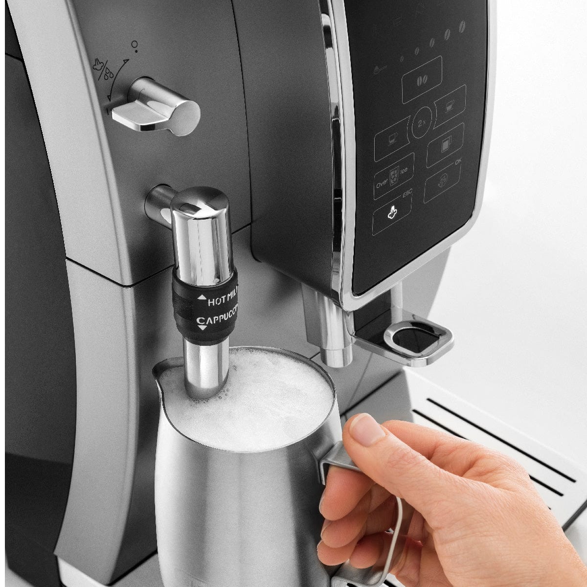 DeLonghi Dinamica With Adjustable Frothing Wand Super Automatic Espresso & Coffee Machine ECAM35025SB (Silver) - REFURBISHED