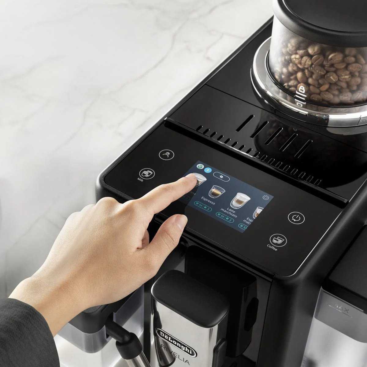 DeLonghi Rivelia Super Automatic Espresso Machine EXAM44055B (Onyx Black)