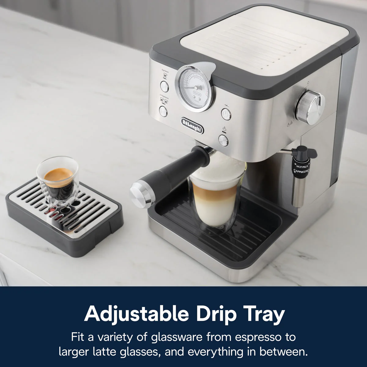 DeLonghi Linea Classic Espresso Machine EM450M (Stainless Steel)