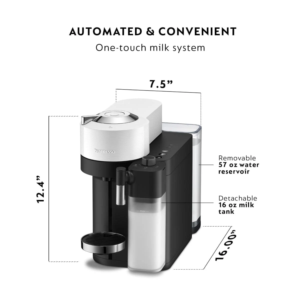 Nespresso Vertuo Lattissima by De'Longhi ENV300W (Matte White)