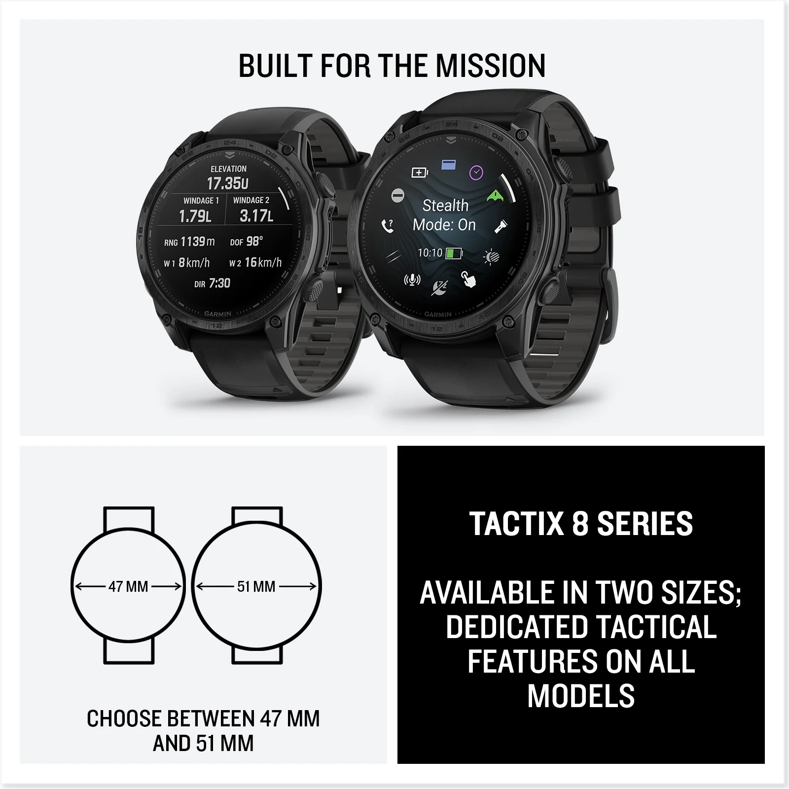 Garmin Tactix 8 Tactical GPS Smartwatch – AMOLED & Solar Editions with Ballistics, Military-Grade Durability, Multi-GNSS