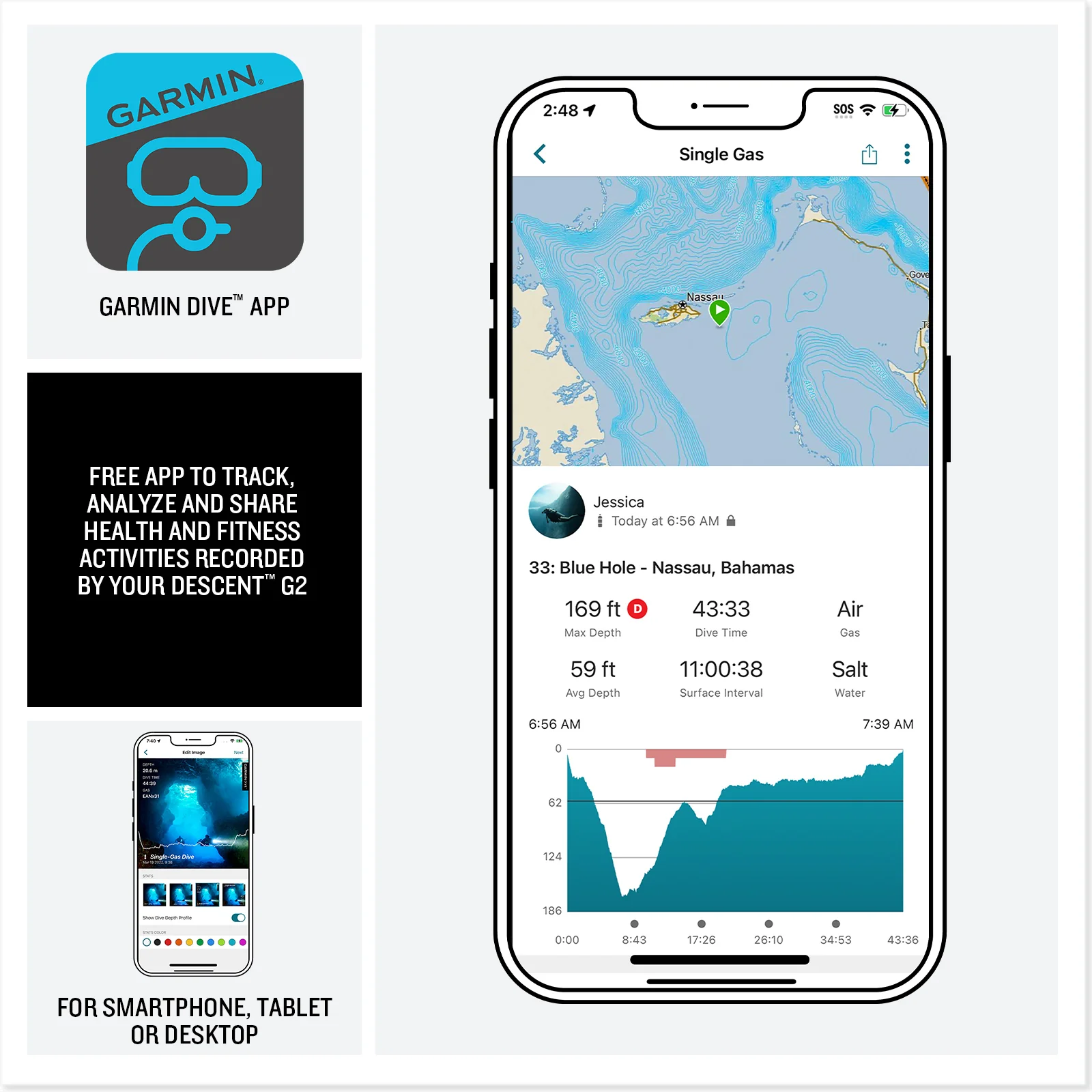 Garmin Descent G2 – GPS Dive Smartwatch with AMOLED Display