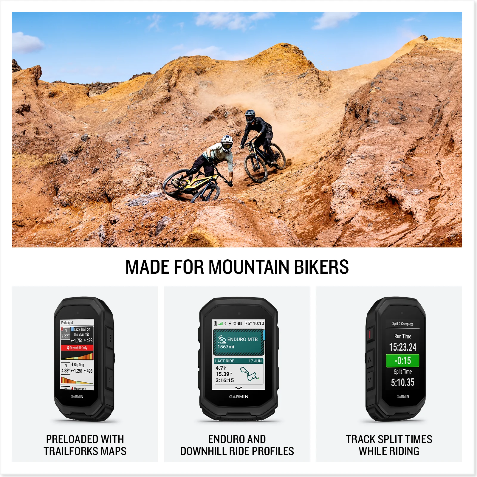 Garmin Edge MTB GPS Bike Computer – Rugged Cycling GPS for Mountain Biking, Navigation & Trail Performance