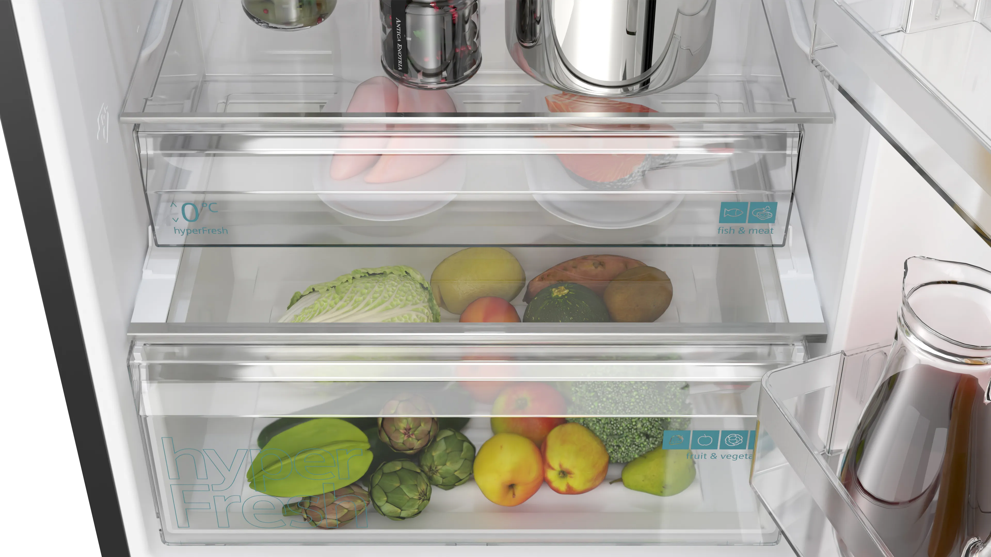 SIEMENS KG49NXXCF iQ300 Free-standing fridge-freezer with freezer at bottom 203 x 70 cm Brushed black steel antiFingerprint, Total noFrost