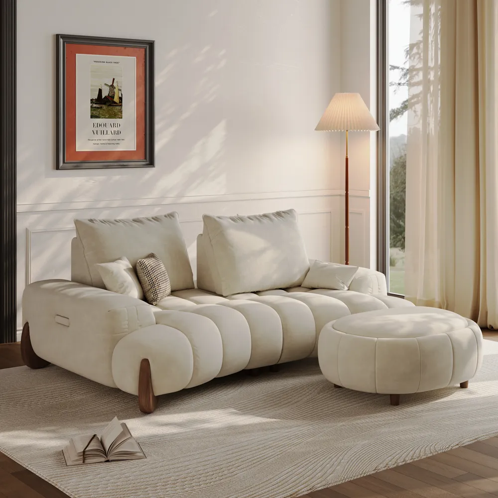 Modern  Sofa with Adjustable Cushions and Deep Seat