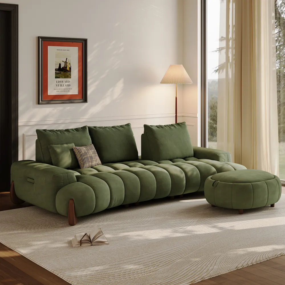 Modern  Sofa with Adjustable Cushions and Deep Seat