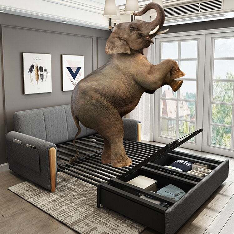 Multifunctional wooden folding sofa bed for home