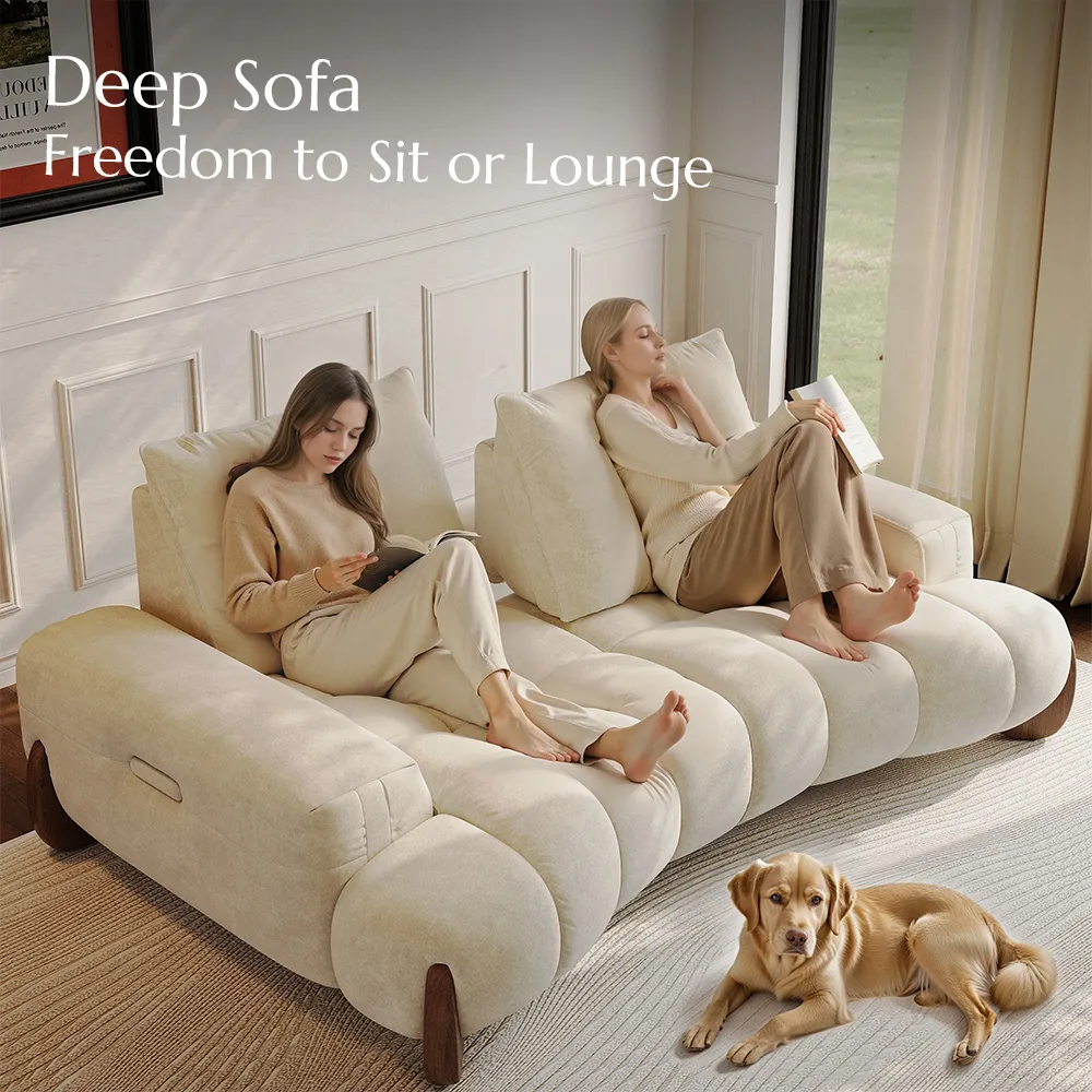 Modern  Sofa with Adjustable Cushions and Deep Seat