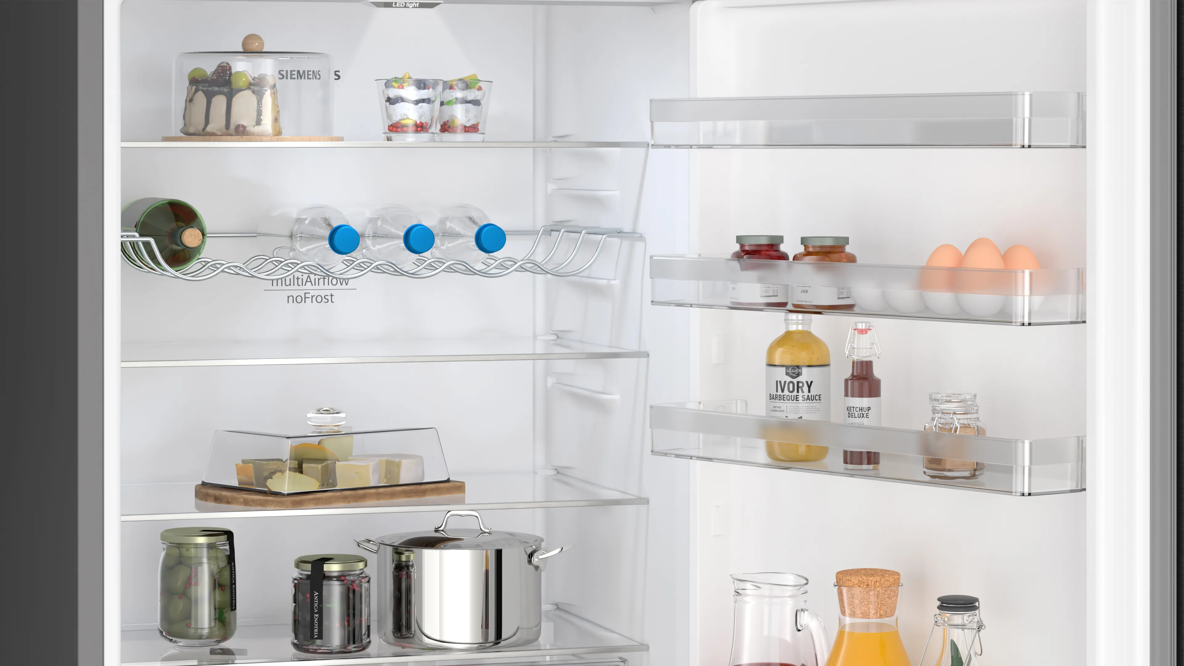 SIEMENS KG49NXXCF iQ300 Free-standing fridge-freezer with freezer at bottom 203 x 70 cm Brushed black steel antiFingerprint, Total noFrost