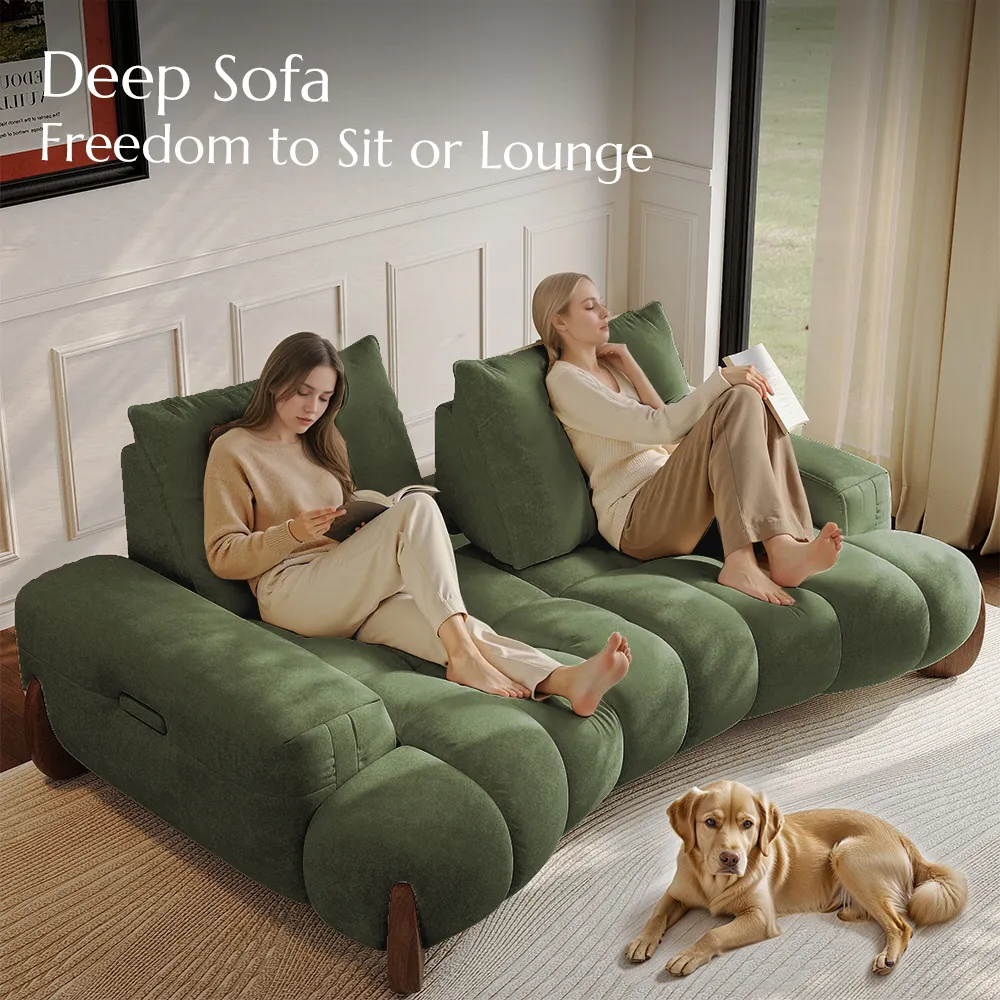 Modern  Sofa with Adjustable Cushions and Deep Seat