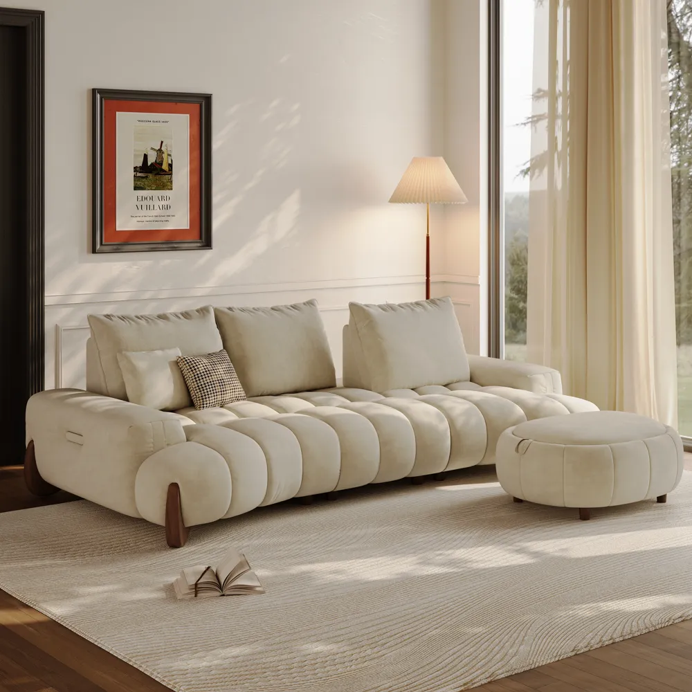Modern  Sofa with Adjustable Cushions and Deep Seat